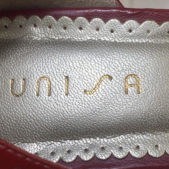 UNISA Viscate Pumps Size 7.5 B Red leather pointed toe kitten heels Y2K Retro * - Picture 8 of 13